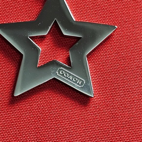 COACH Silver Tone Blue Star Keychain Keyfob Purse Charm Retired - Picture 9 of 9